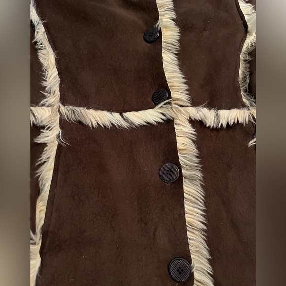 Vintage TRUE GRIT faux suede Elephant fur long coat 70’s boho penny lane style - Picture 10 of 15